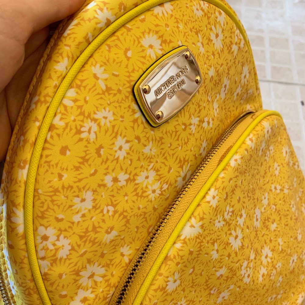 Michael Kors Yellow Floral Backpack